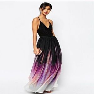 Asos Maxi Skirt in Smudge Ombré Print